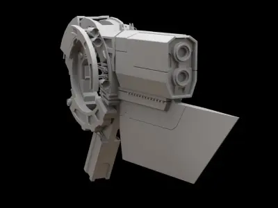 Mecha hard surface submachine gun 3D model