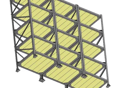 Three-section shelving 3D model