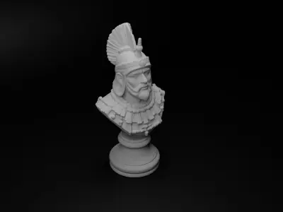 Inca Warrior Bust Chess 3D print model buy