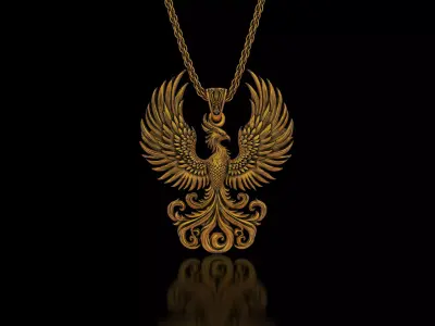 The mythical and exclusive Phoenix pendant 3D print model