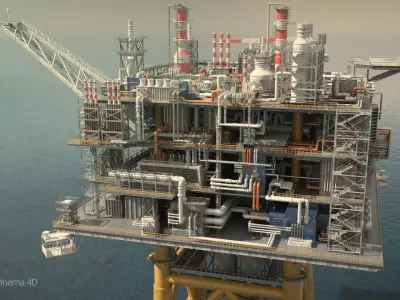 Solan oil platform 3D model