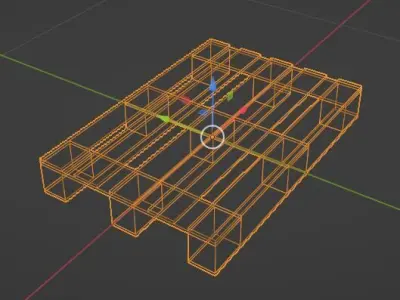 Simple industrial pallet 94 x 64 cm 3D model