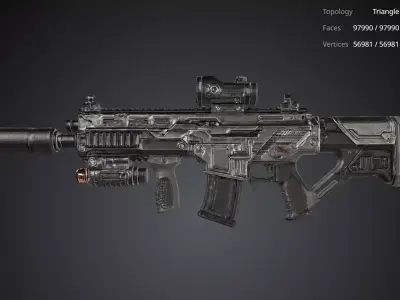 Futuristic Rifle 3D model buy