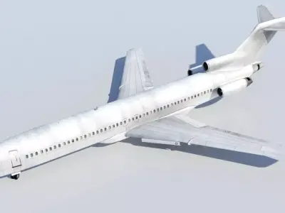 B727-200 derelict scrapyard low poly  Low-poly 3D model
