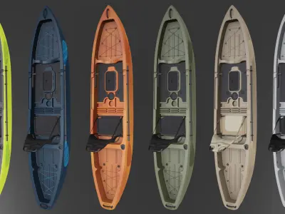 Sit-On-Top Kayak Low-poly 3D model