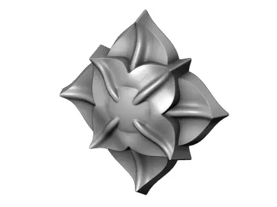 4 Leaf Cruciform Corola Flower Rosette  3D print model purchase