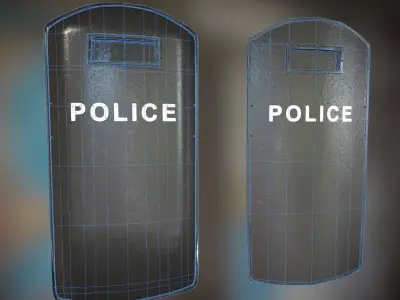 Police Shield PBR Game Ready Low-poly 3D model