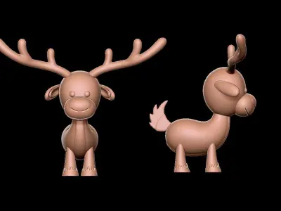 Christmas Deer Toy for 3D print model 3D print model