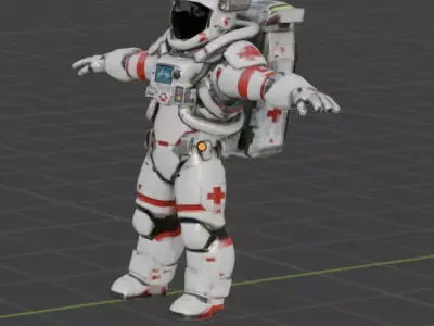 Sci-Fi Medical Astronaut Suit PBR 3D Model 3D model