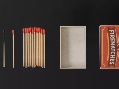 Low Poly Matchbox - Game Ready PBR Asset Low-poly 3D model