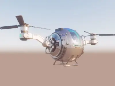  Futuristic Cargo Drone realistic 3d model vray 3D model