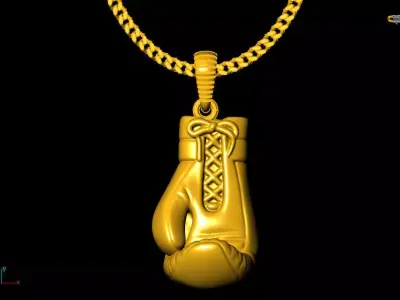 Boxing glove pendant charms - one inch pendant 3D print model 3D print model order