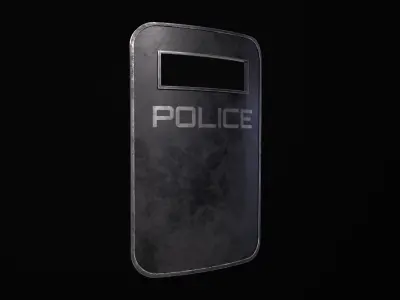Police Riot Shield Free low-poly 3D model