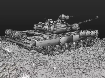 Modern Battle Tank Low Poly Low-poly 3D model