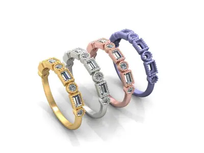 Eternity Half band Beautiful ring  Free 3D print model