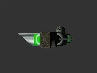 Green Eye Cyclops Laser Cannon Low-poly 3D model