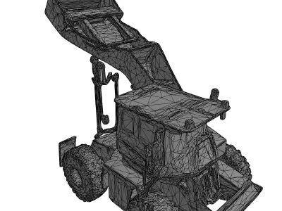 Industrial Wood Chipper Heavy Duty Machine Low-poly 3D model