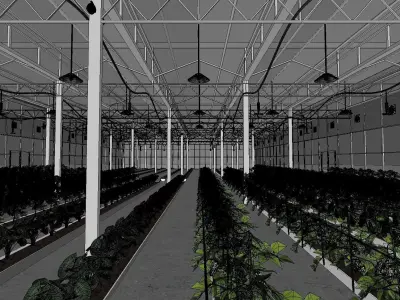 Intelligent greenhouse vegetable planting shed 3D model