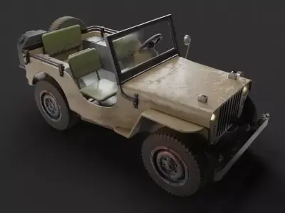 Jeep Wrangler Low-poly 3D model