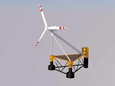 Offshore Floating Wind Turbine 3D model