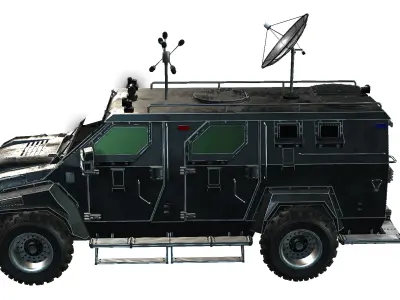 Armored Truck Low-poly 3D model get