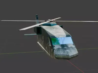 military helicopter low poly Low-poly 3D model