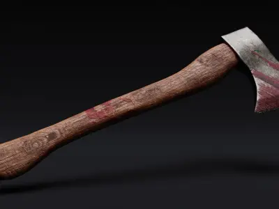 Bloody Axe Low-poly 3D model