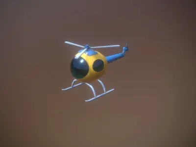 Helicopter Toy Plastic low-poly game ready Low-poly 3D model