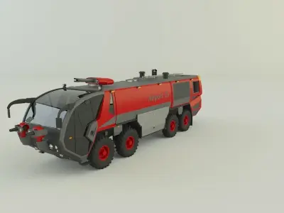 airport fire truck 3D model