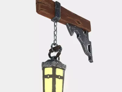 stylized Lantern Low-poly 3D model