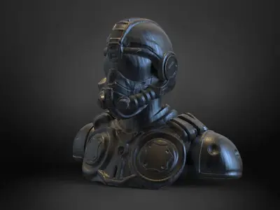 Gears of War Soldier Bust 3D print model