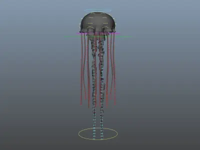 Jellyfish rigged and animated  Low-poly 3D model