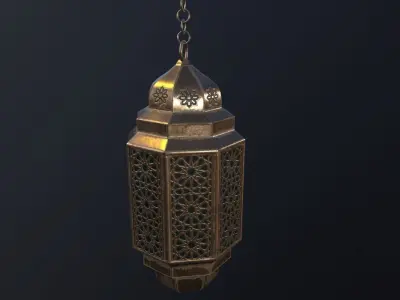 Vintage Lantern PBR Game Ready Low-poly 3D model