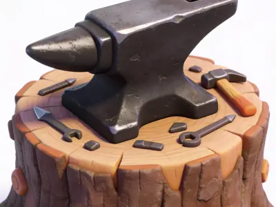 Fantasy Blacksmith Anvil 3D Model Low-poly 3D model