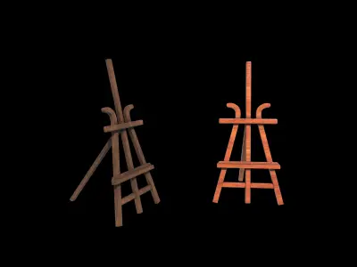  Antique French Mahogany Easel 3D model