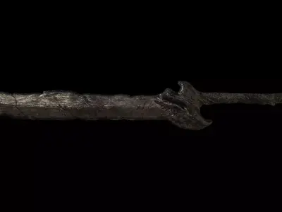 Old Weapon Sword01 Low-poly 3D model