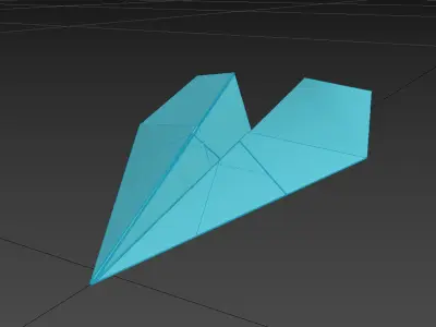 ANIMATED folding paperplane 3D model