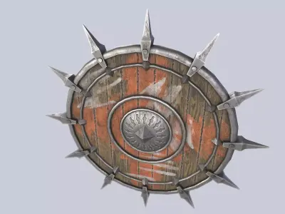 Orc shield Low-poly 3D model