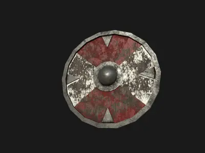 Viking Shield game ready 3d model Free low-poly 3D model