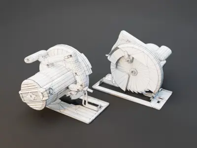 Realistic Power Tool Bosch Circular Saw with PBR Texture Low-poly 3D model