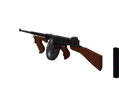 Thompson Sub Machine Gun m1921 A Low-poly 3D model