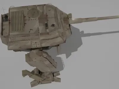 Destroyer Mech Walker with RIG and LOWPOLY Desert Camo Low-poly 3D model