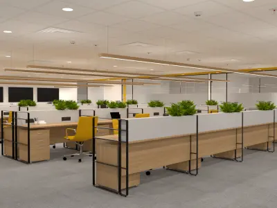 Modern Office Interior 3D model buy