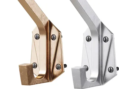 Renovator Supply Heavy Duty Coat Hooks Double Hook Coat Hanger 3D model