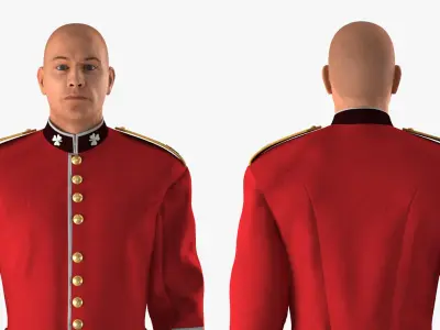 British Royal Guard Holding Gun 3D model