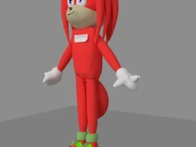 sonic knuckles non rigged Low-poly 3D model