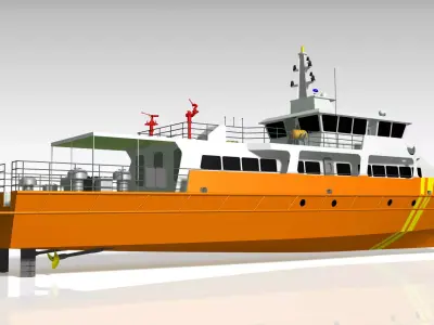 Rescue Boat Vessel 40M Low-poly 3D model
