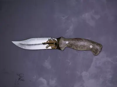 Hunting Knife Free low-poly 3D model buy