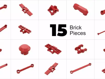 TwindBricks3D - 15 Technic Link collection 3D print model