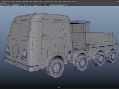 Free Cartoon Truck - Fully Rigged Stylized 3D Model Animation Free low-poly 3D model